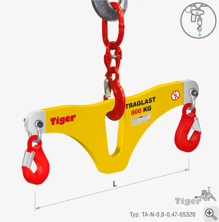 Produktbild von Tiger Sonder-Balkentraversen in Niedrigbauweise Serie Sonder-TA-N tiger-krantraverse-ta-n-0-8-0-47-tigerhebeueuge