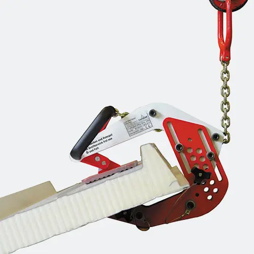 Produktbild von Automatik-Sandwichklemme Sicherheitsklemme zum Heben und Verlegen von Sandwichpaneelen tigerhebezeuge-sandwichklemme-automatik-hebeklemme-fuer-sandwichpaneele-serie-CGSMVS