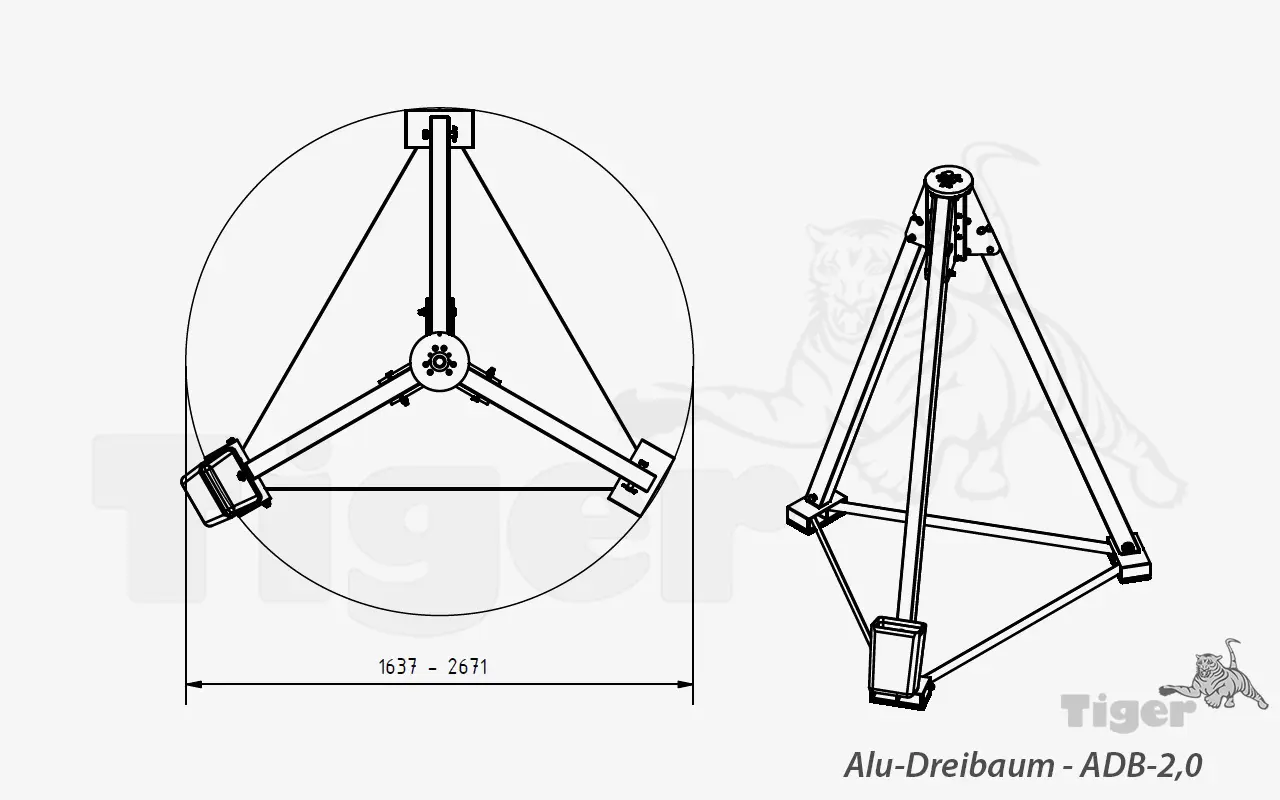 2. Produktbild zu Alu Dreibaum Kran ADB 2000kg Z2