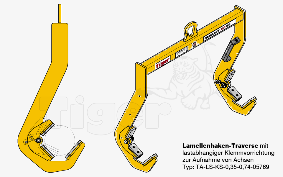 Produktbild von Tiger Sonder-Lamellenhaken-Traverse mit zwei starren Langhaken Serie Sonder-TA-LS-KS  Typ TA-LS-KS-1,0-1,7/0,6_R40