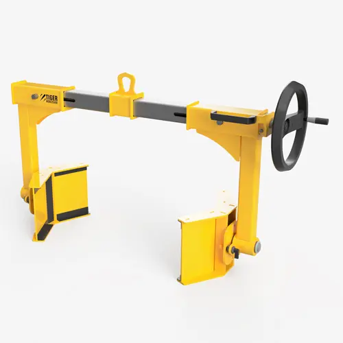 Produktbild von Tiger Sonder-Spindelgreifer mit Handrad und drehbare Prismenbacken Serie Sonder-STD-SU-WR525 tiger-sonder-spindelgreifer-spulengreifer-serie-Sonder-STD-SU-WR525