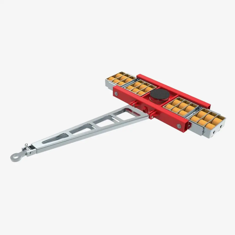 Produktbild von Schwerlast-Transportfahrwerke mit PU-Rollen zur 3-Punkt-Auflage TH: 180 mm tigerhebezeuge-schwerlast-transportfahrwerk-typ-iX-48-L