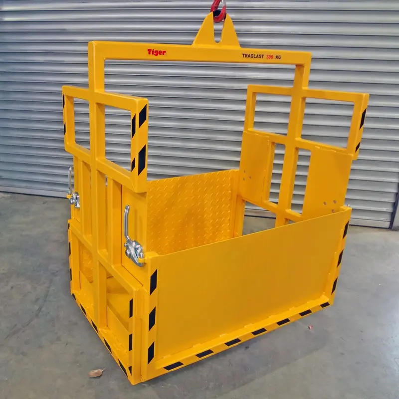 Produktbild von Tiger Sonder-Krankorb mit zwei gegenüberliegender Klappen-Rampen und Rohrrahmengestell ohne Seitenverkleidung Serie Sonder-TG-2R "TG-2R-0,3-0,7x1,02x1,1-06142_DSC02329