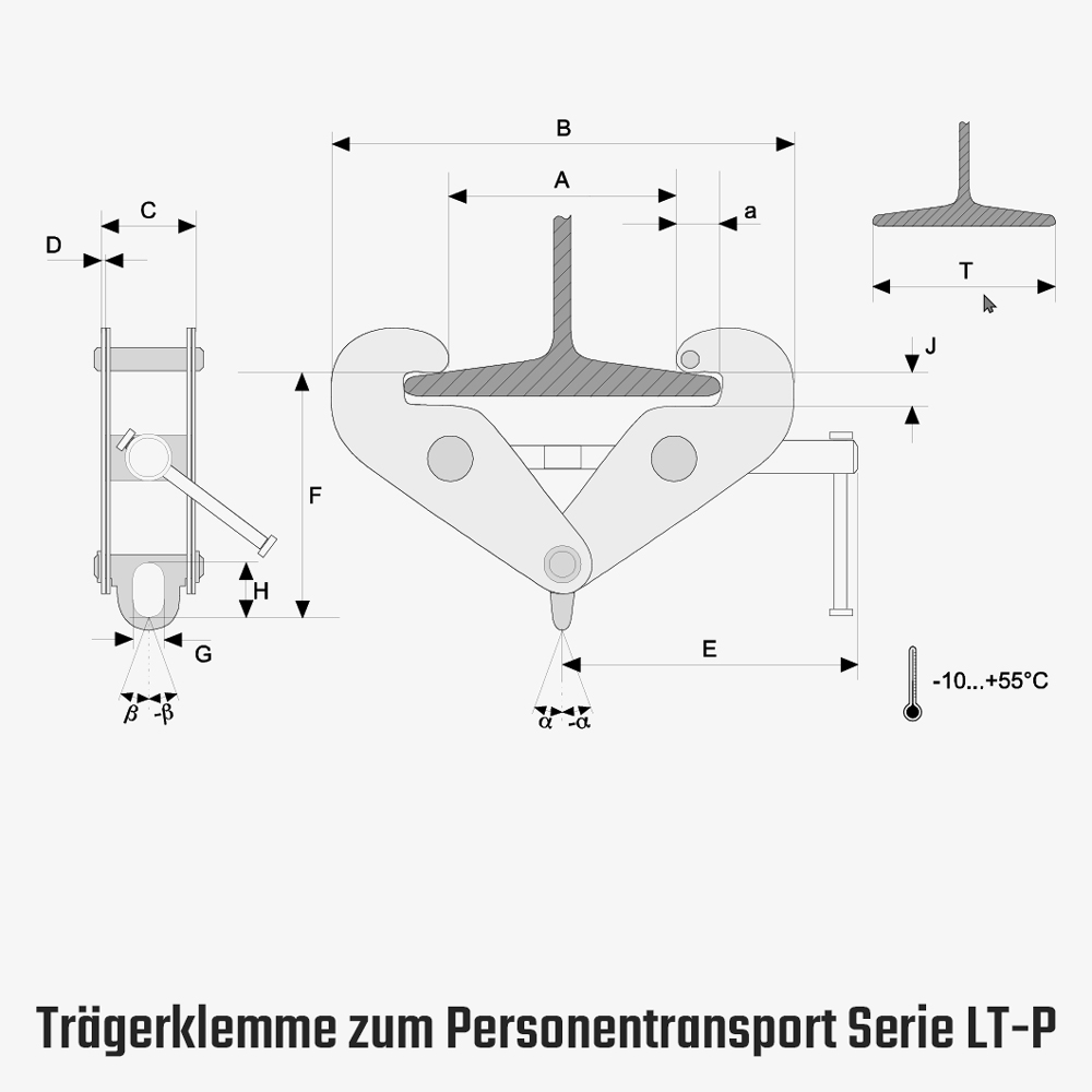 Trägerklemme für den Personentransport
