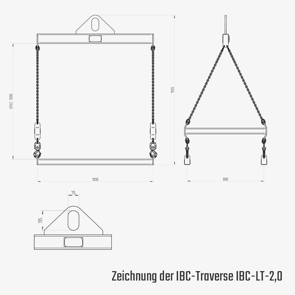 Containertraverse zum Kran von IBC-Behältern