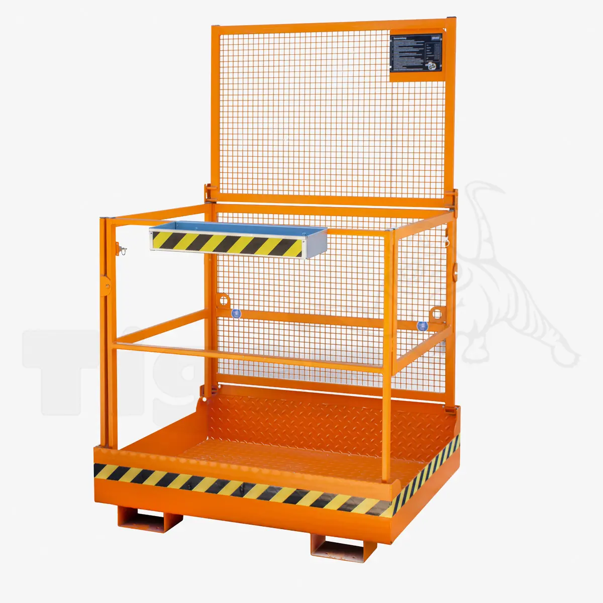 Produktbild von Stapler-Arbeitsbühne als zusammenklappbarer Personen-Sicherheitskorb für Stapler, faltbar Serie MB-F tigerhebezeuge-stapler-arbeitsbuehne-serie-mb-f-faltbare-ausfuehrung