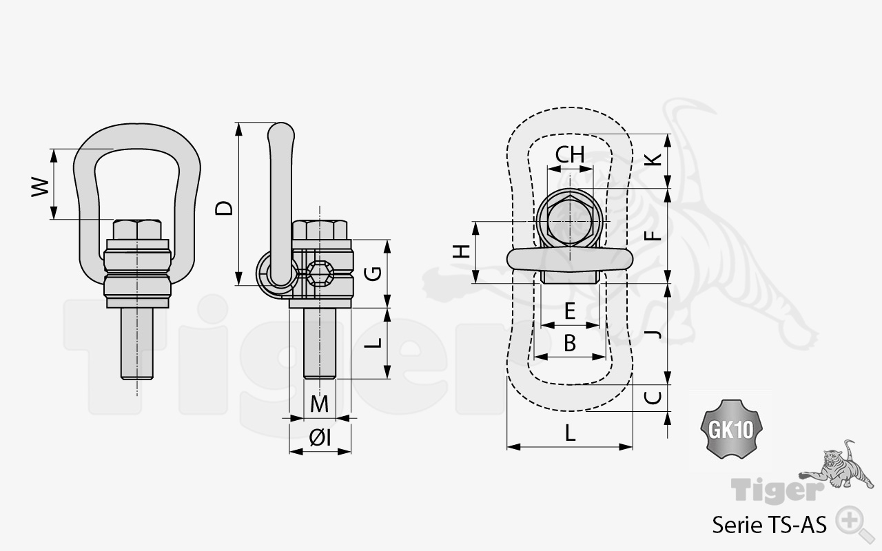 Zum Vergrößern anklicken Technisches Bild für anschlagwirbel-gk10-schraubbar-ts-as-zeichnung-2