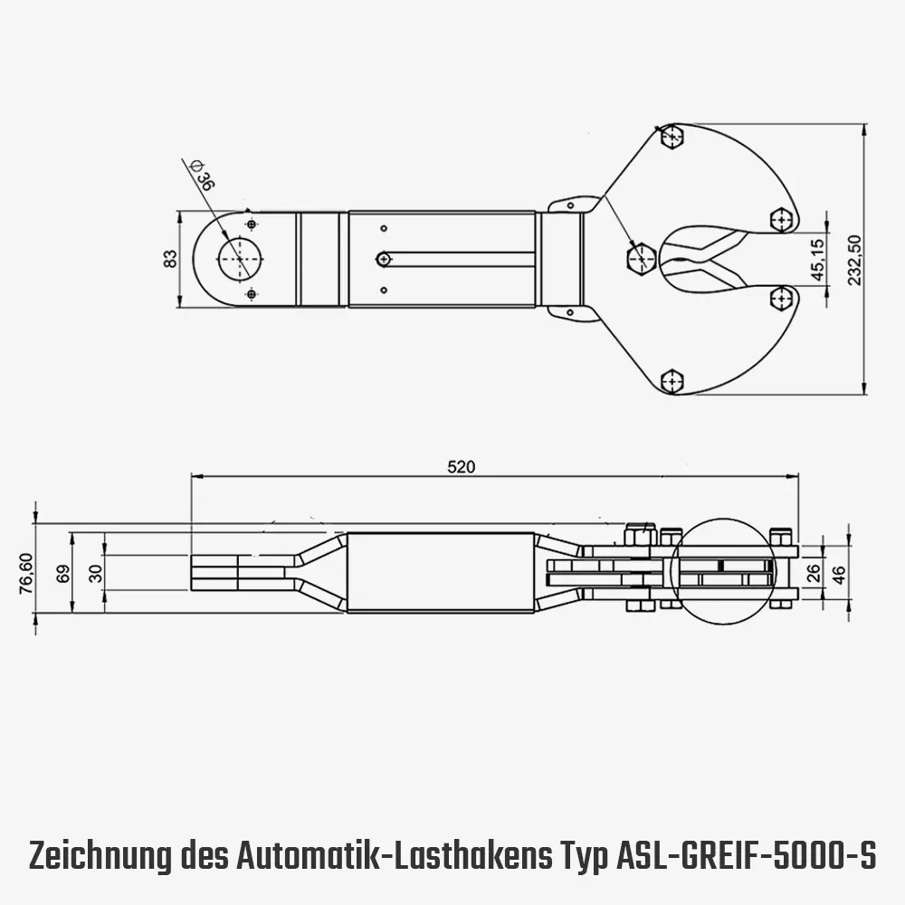 Technisches Bild für tigerhebezeuge-automatiklasthaken-zum-fern-abschlagen-typ-ASL-GREIF-5000-S-v2-zeichnung