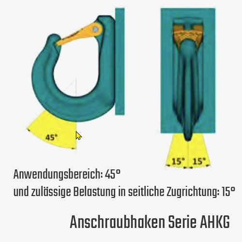 2. Produktbild zu tigerhebezeuge anschlagmittel anschlagpunkt anschraubhaken mit stabiler falle gk10 serie AHKG anwendungsbereich