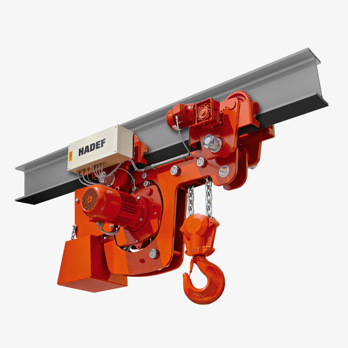 Produktbild von tigerhebezeuge hadef elektrokettenzug mit elektrofahrwerk serie HDF EE in verkuerzter bauart 2