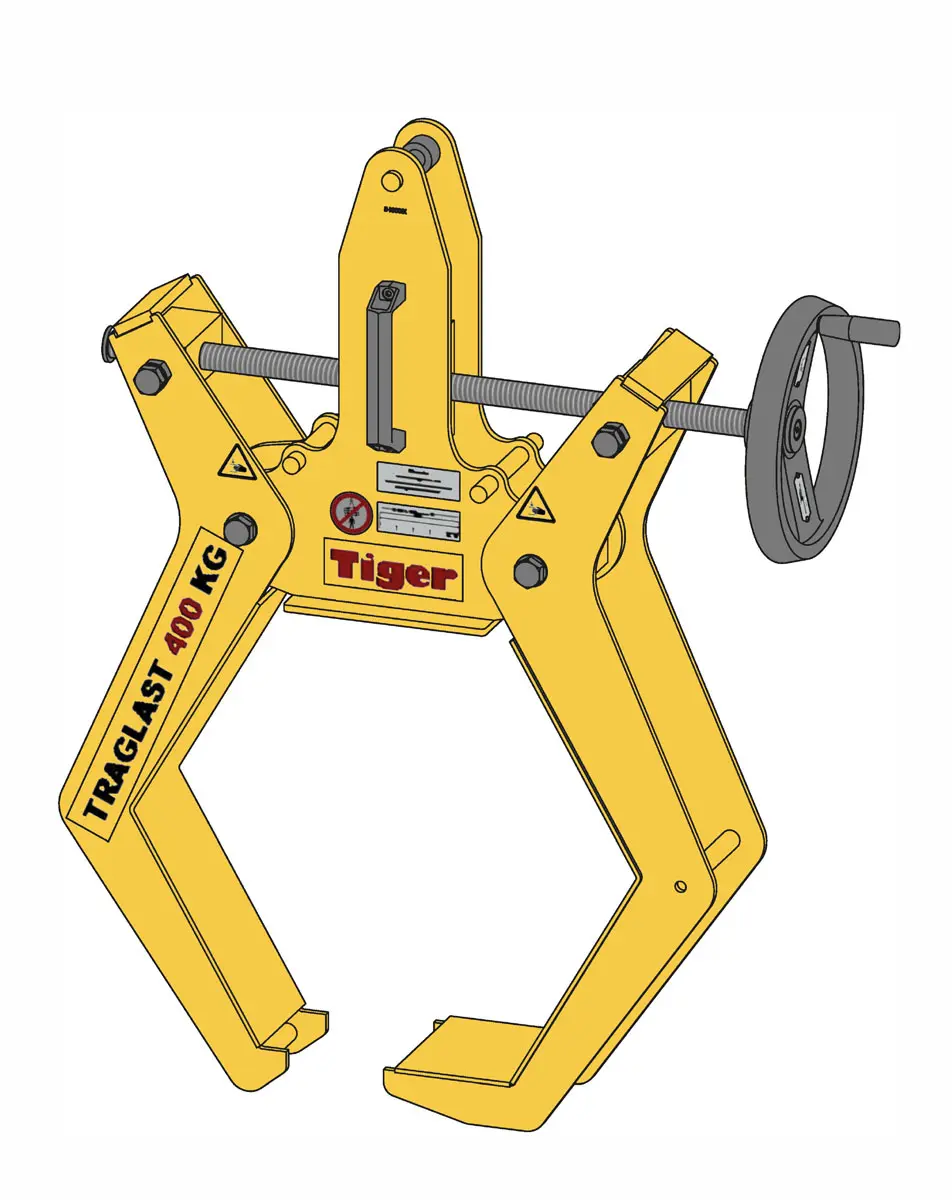 Produktbild von Tiger Sonder-Spindelgreifer mit formschlüssigen Sonder-Greifarmen zum Heben einer Sechskantkontur per Kran Serie Sonder-ST-SU-6KT tiger-ST-SU-040-600_6KT-06357_INV
