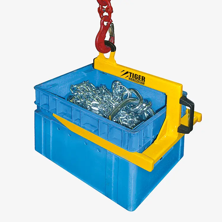 Produktbild von Gabel-C-Haken als Kastengreifer zum Kran-Heben von C-KLT Behältern tiger-gabel-c-haken-kastengreifer-kistengreifer-serie-C-KLT