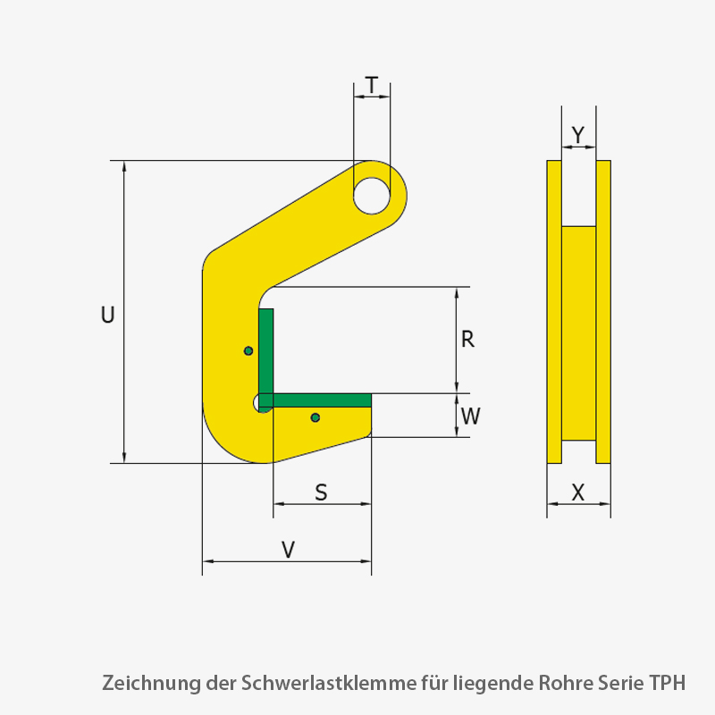 Zum Vergrößern anklicken Technisches Bild für terrier-rohrverlegehaken-serie-tph-zeichnung