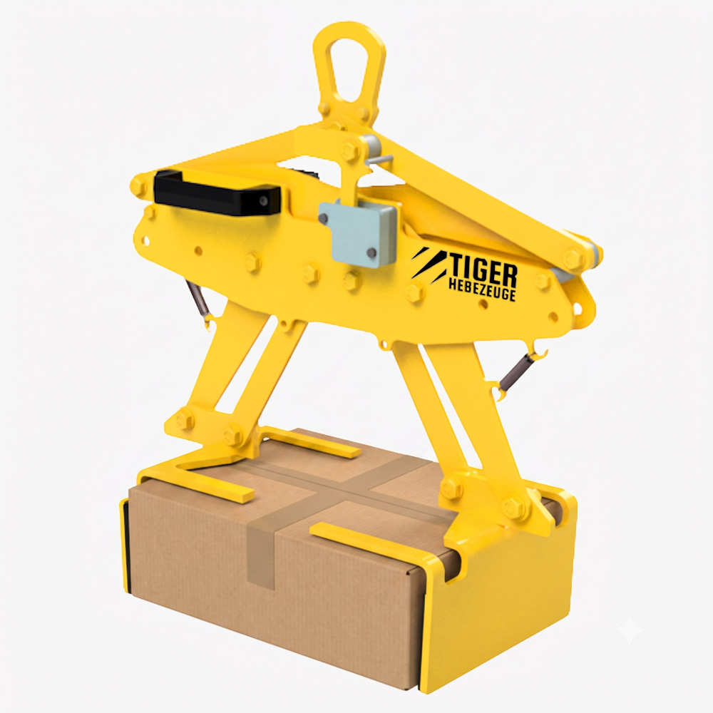 Produktbild von tigerhebezeuge tiger kartongreifer mit taktautomatik serie PKX mit karton