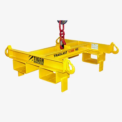 Produktbild von Tiger Big-Bag-Traverse für Pratzenstapler und Kran mit 4 angeschweißten Seitenhaken, unterfahrbar tiger-big-bag-krantraverse-quertraverse-fuer-kran-und-pratzenstapler-bbq-serie-GT-P
