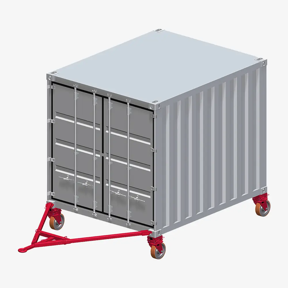 Produktbild von Container-Schwerlastrollen-Satz zum Verfahren von ISO-Containern tigerhebezeuge-container-schwerlastrollen-serie-CRS-rollfahrwerke-rollen-fuer-frachtcontainer-seecontainer