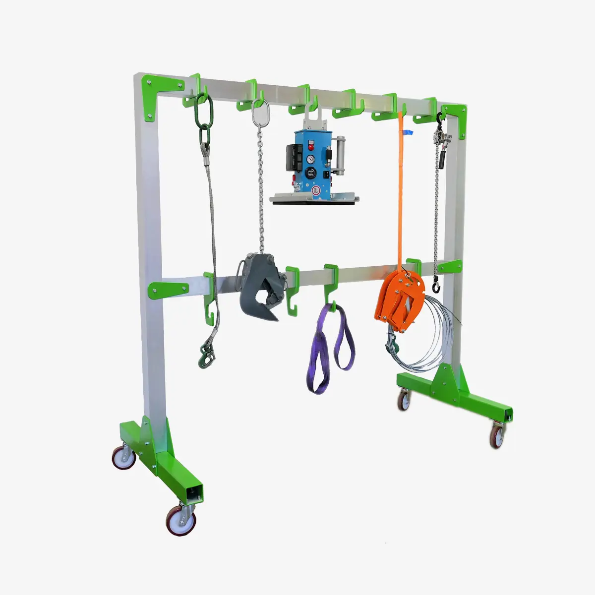 Produktbild von Mobile Anschlagmittelgarderobe mit 10 Haken als Anschlagmittel-Wagen Serie W-AG tigerhebezeuge-anschlagmittel-garderobe-fahrbar-ag-3