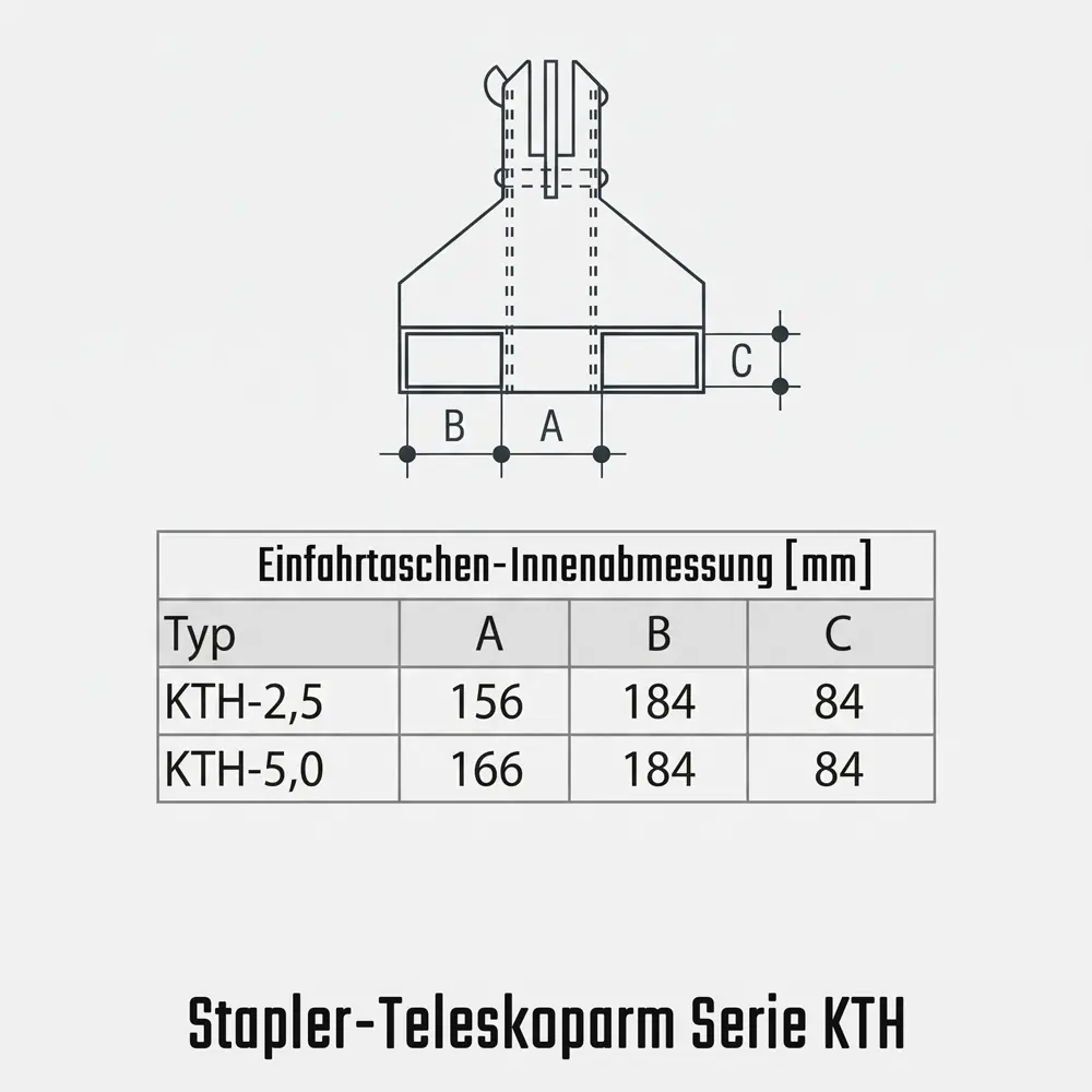 Stapler-Teleskoplader, höhenverstellbar - teleskopierbarer Lastarm mit 2 Wirbellasthaken