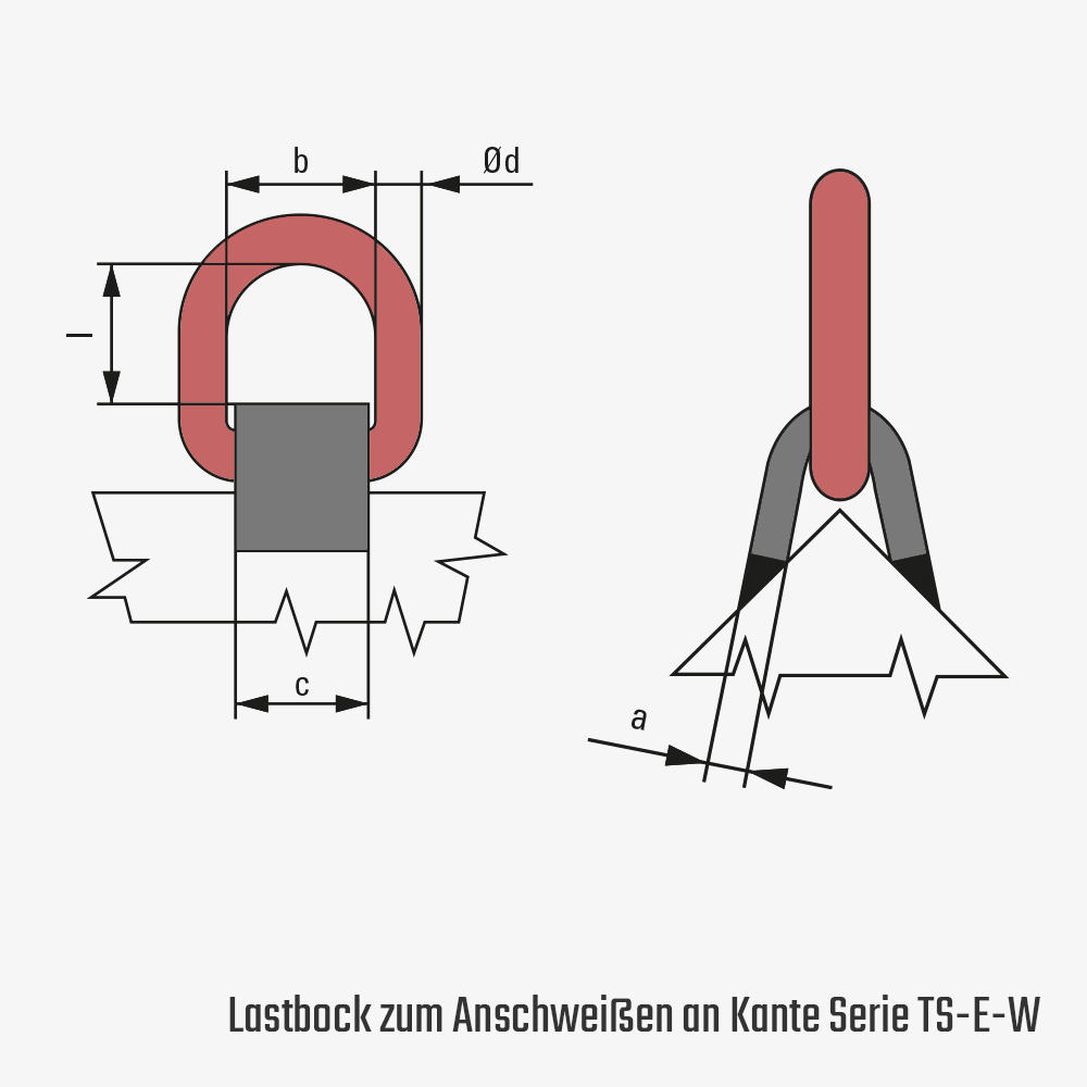 Technisches Bild für tigerhebezeuge-anschlagmittel-anschlagpunkt-lastboecke-zum-schweissen-an-kante-serie-TS-E-W-zeichnung