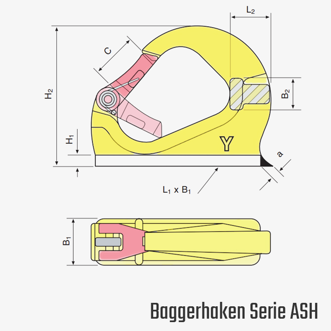 Technisches Bild für tigerhebezeuge-anschlagmittel-anschlagpunkte-baggerhaken-anschweisshaken-serie-ASH-zeichnung