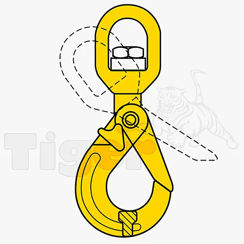 Produktbild von Wirbel-Sicherheitslasthaken mit Messinggleitlager und selbstschließende Hakensicherung GK10 Serie BKL tigerhebezeuge-wirbellasthaken-serie-BKL