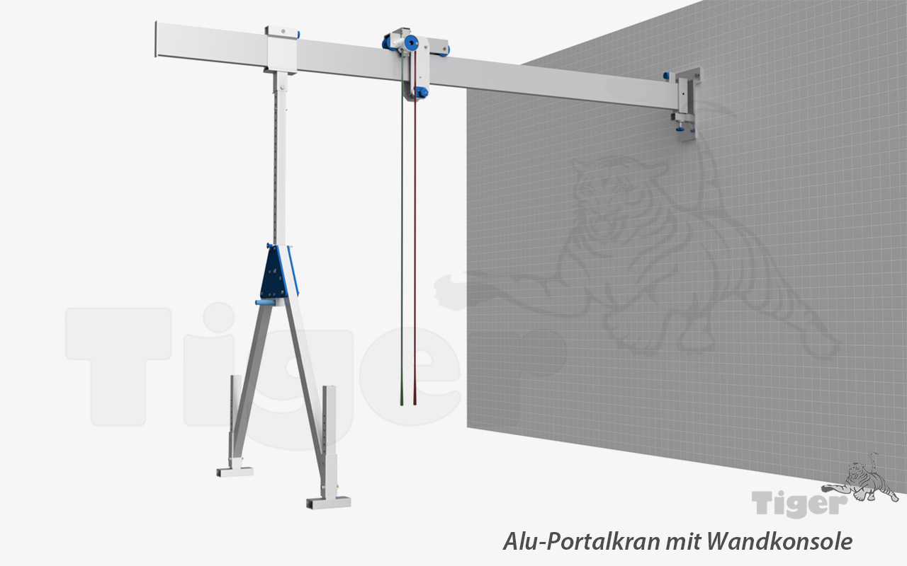 Technisches Bild von Zubehör für die Alu-Portalkrane APK Technisches Bild für alu-portalkran-mit-wandkonsole