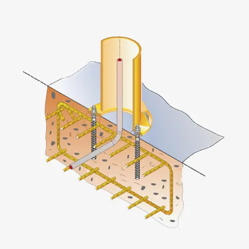 Produktbild von Ankerschrauben und Schablone zur Befestigung der Abus Schwenkkrane Serie VS tigerhebezeuge-ankerschrauben-mit-schablone-serie-VS-FB-zur-befestigung-abus-saeulenschwenkkran-serie-VS