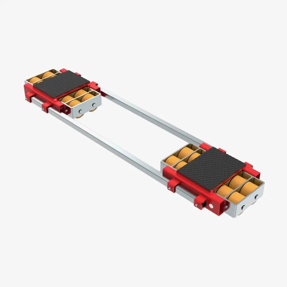 Produktbild von Schwerlast-Transportfahrwerke mit PU-Rollen zur 3-Punkt-Auflage TH: 180 mm tigerhebezeuge-schwerlast-transportfahrwerk-typ-iX-48-S