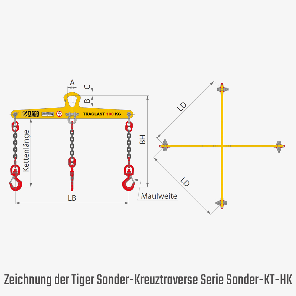 Technisches Bild für "tiger-sonder-kreuztraverse-mit-vier-laststraengen-typ-KT-0,1-0,42_HK-zeichnung