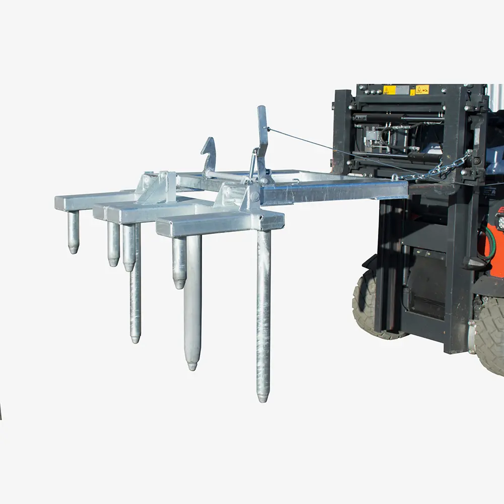 Fasswender für Stapler zum Aufrichten und Hinlegen für 1 - 2 Stahl-Spundfässern und Rollreifenfässer