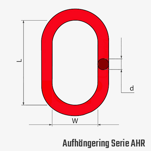 Zum Vergrößern anklicken Technisches Bild für tigerhebezeuge-anschlagmittel-ketten-beschlagteile-aufhaengering-serie-AHR-zeichnung