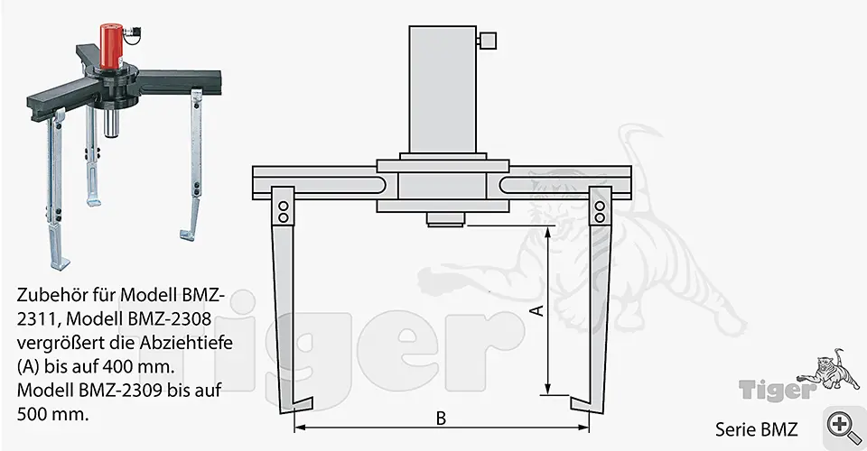 Technisches Bild von Hydraulik-Abzieher von Yale Technisches Bild für hydraulische-abziehvorrichtung-zeichnung