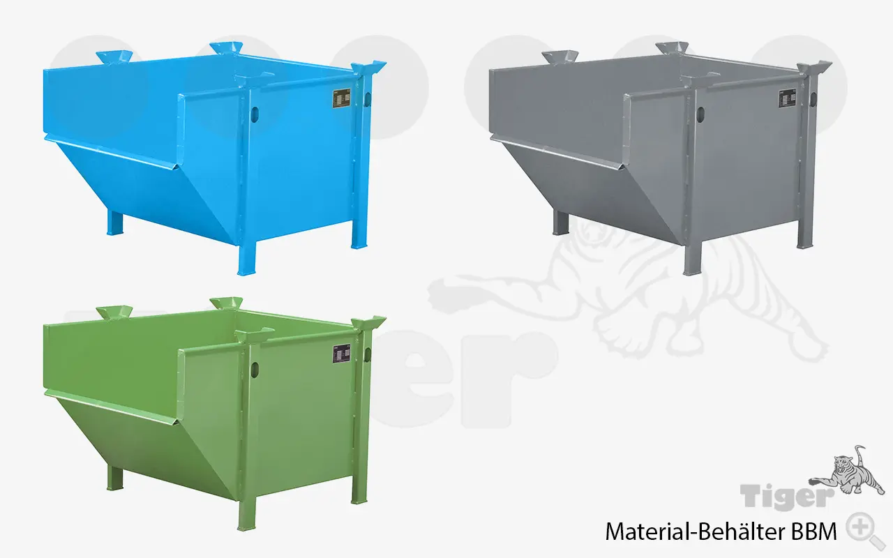 Technisches Bild von Material-Behälter für die Lagerung von Kleinteilen, kranbar Technisches Bild für material-stahlbehaelter-bbm-2