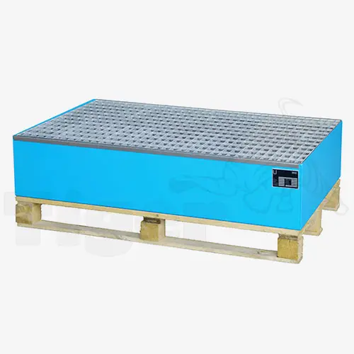 Produktbild von Auffangwanne mit Gitterrost zur umweltgerechten Gefahrstoff-Lagerung Serie AS-2000-OB tigerhebezeuge-auffangwanne-gitterrost-stahl-ohne-abstuetzbuegel-as-2010-ob-blau