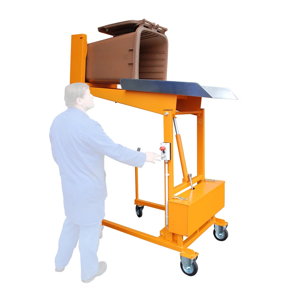 tigerhebezeuge-muelltonnen-kippstation-typ-MKS-12 Typ MKS-12V-orange