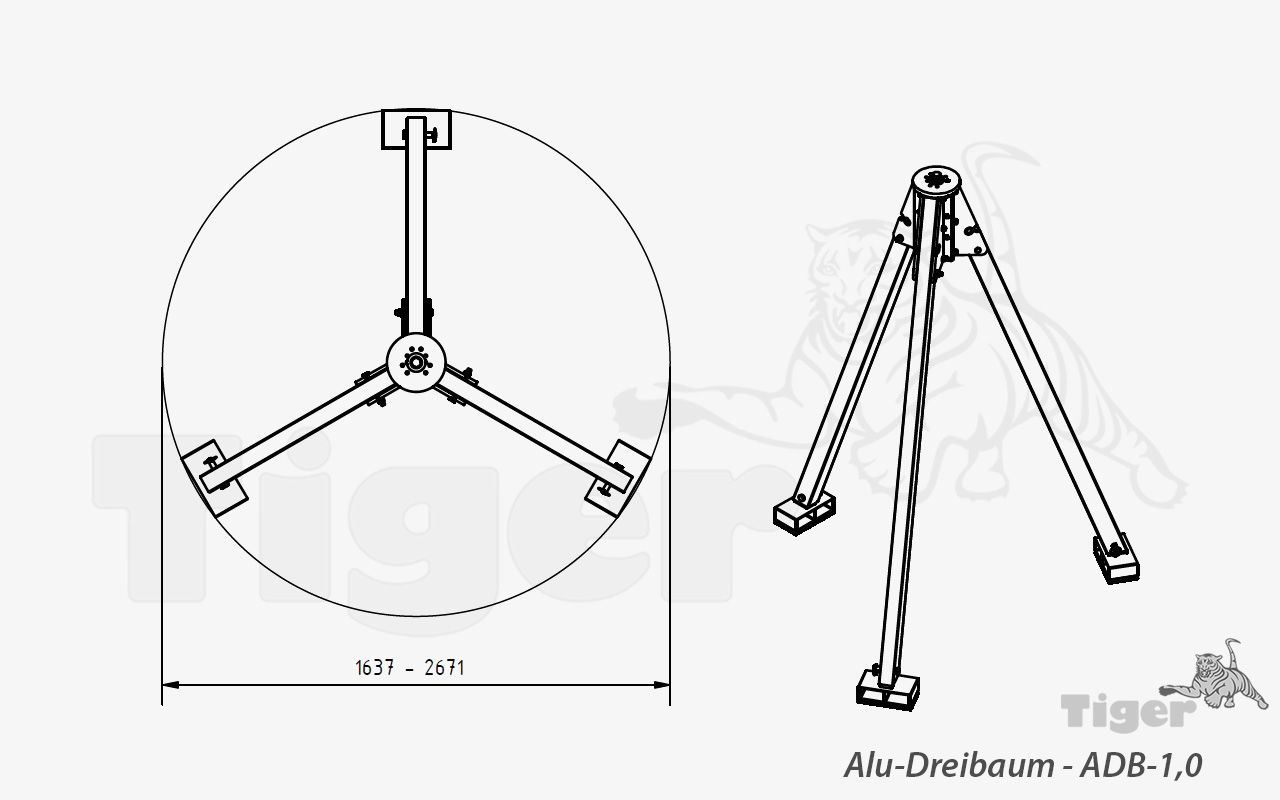 3. Produktbild zu Alu Dreibaum Kran ADB 1000kg Z2