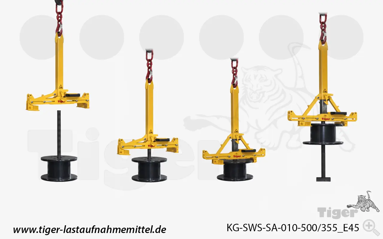 Produktbild von Tiger Sonder-Spulengreifer für Spulen mit herausstehender Achsstange Serie Sonder-KS-SWS-SA tiger-sonder-spulengreifer-kg-sws-sa-010-500-355-e45