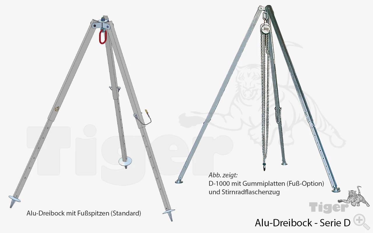 Produktbild von Großer Alu-Dreibock mit Aufhängering, drehbar alu-dreibock-kran-d