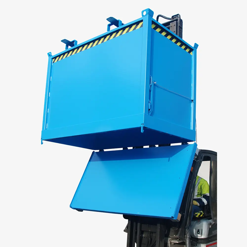Produktbild von tigerhebezeuge klappbodenbehaelter blau lackiert typ FB 2000 BLAU 01 x