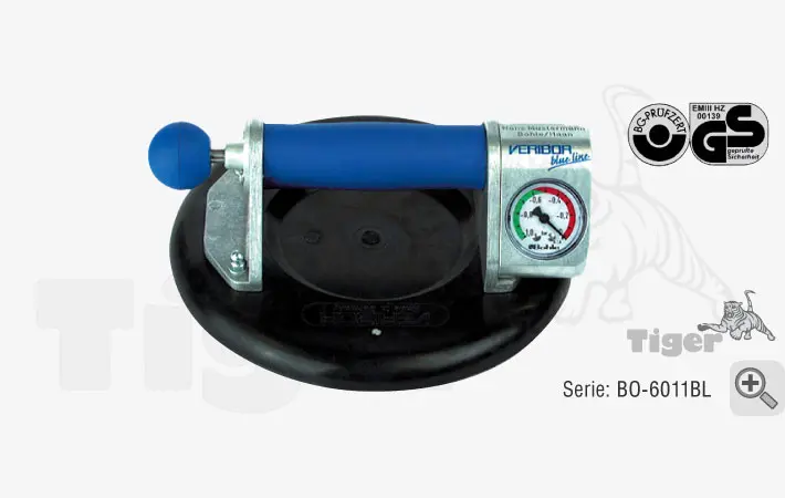 Produktbild von Hand-Saugheber - Vakuum-Zugpumpensauger mit Manometer saugheber-bo-6011bl-veribor