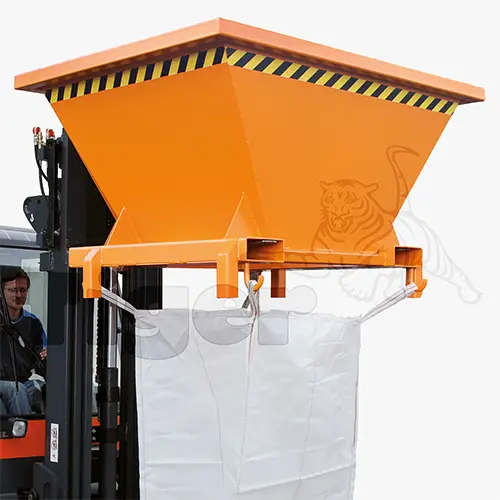 Produktbild von Befülltrichter für Big-Bag-Säcke zum sauberen Abfüllen von Containersäcken Serie SBT befuelltrichter-sbt-stapler