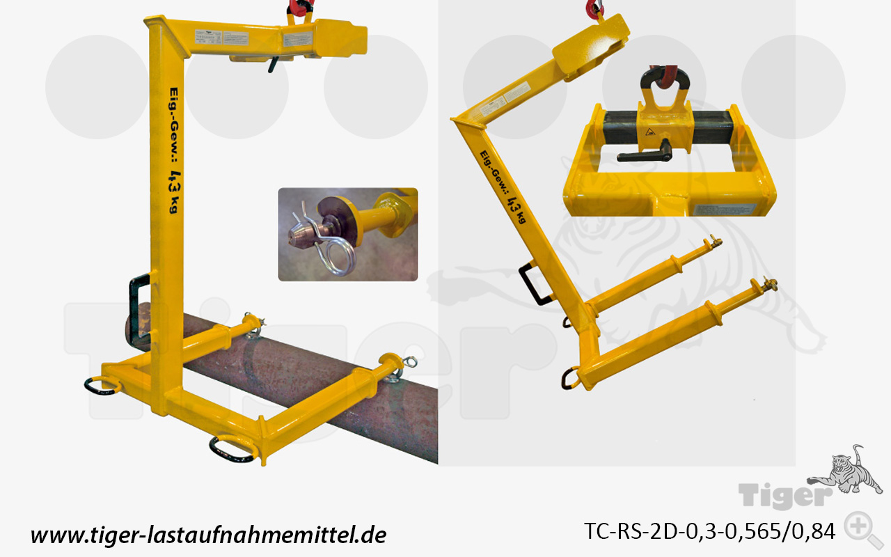 Produktbild von Tiger Sonder-C-Haken mit stufenlos verstellbarer Kranaufhängung und 2 Dornen sonder-coil-c-haken-tc-rs-2d-0-3-0-565-0-84