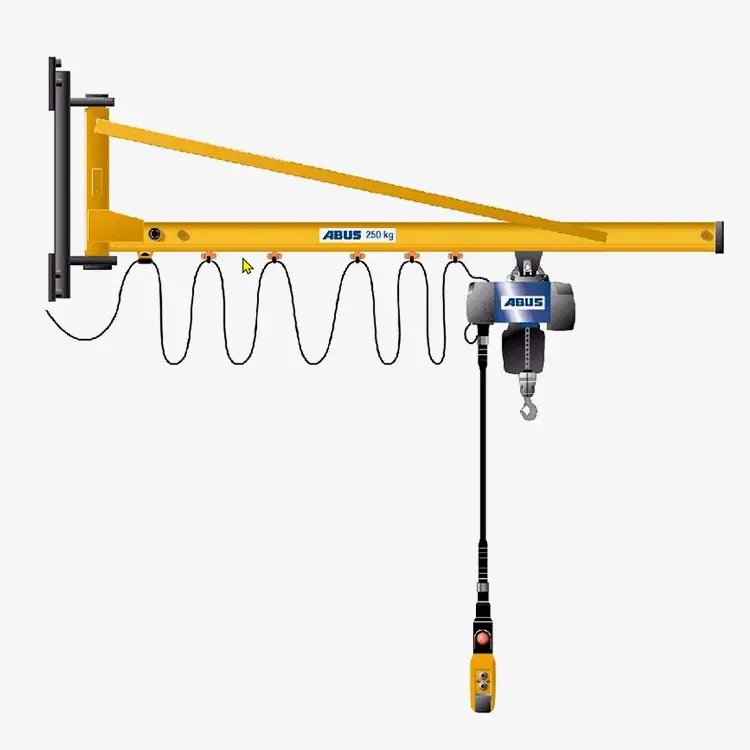 Produktbild von Abus Wandschwenkkran LW mit Elektrokettenzug GM und Handfahrwerk HFW tigerhebezeuge-abus-wandschwenkkran-serie-LW-mit-abus-elektrokettenzug-serie-GM