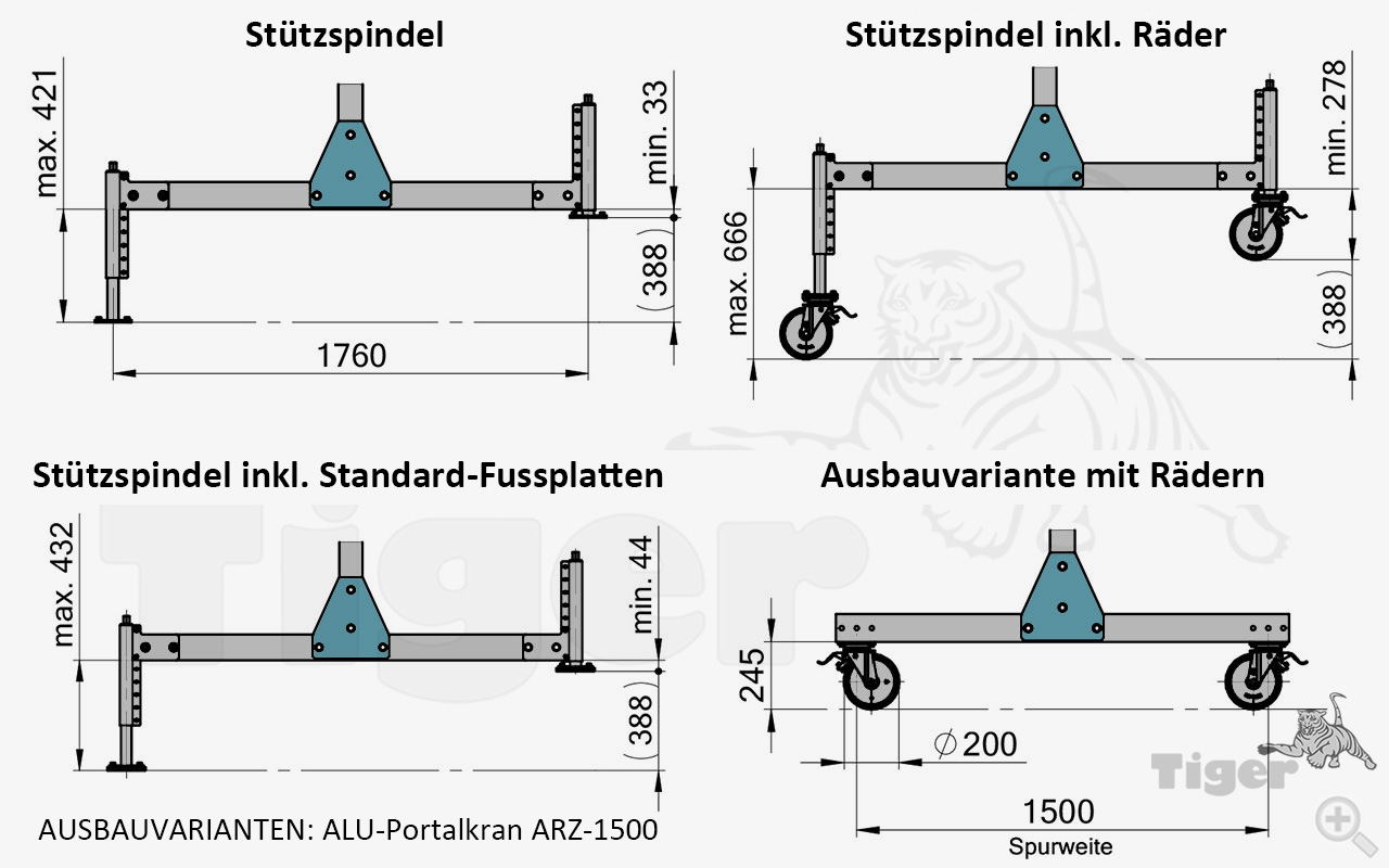 2. Produktbild zu arz 1500 ausbauvarianten alu portalkran