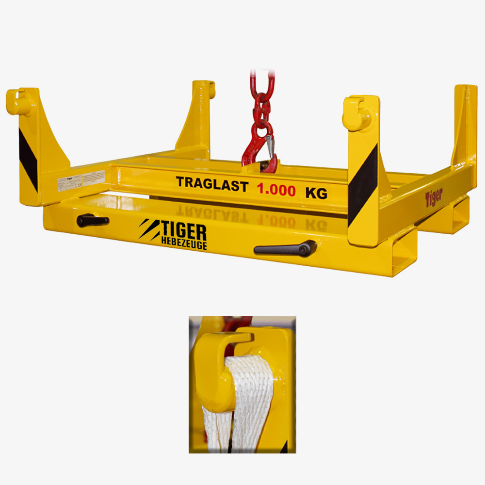 Produktbild von tiger sonder big bag traverse kran stapler seitenhaken negative bauhoehe typ BBQH NN 1,0 0,9_BH 200_GT 05ZI315