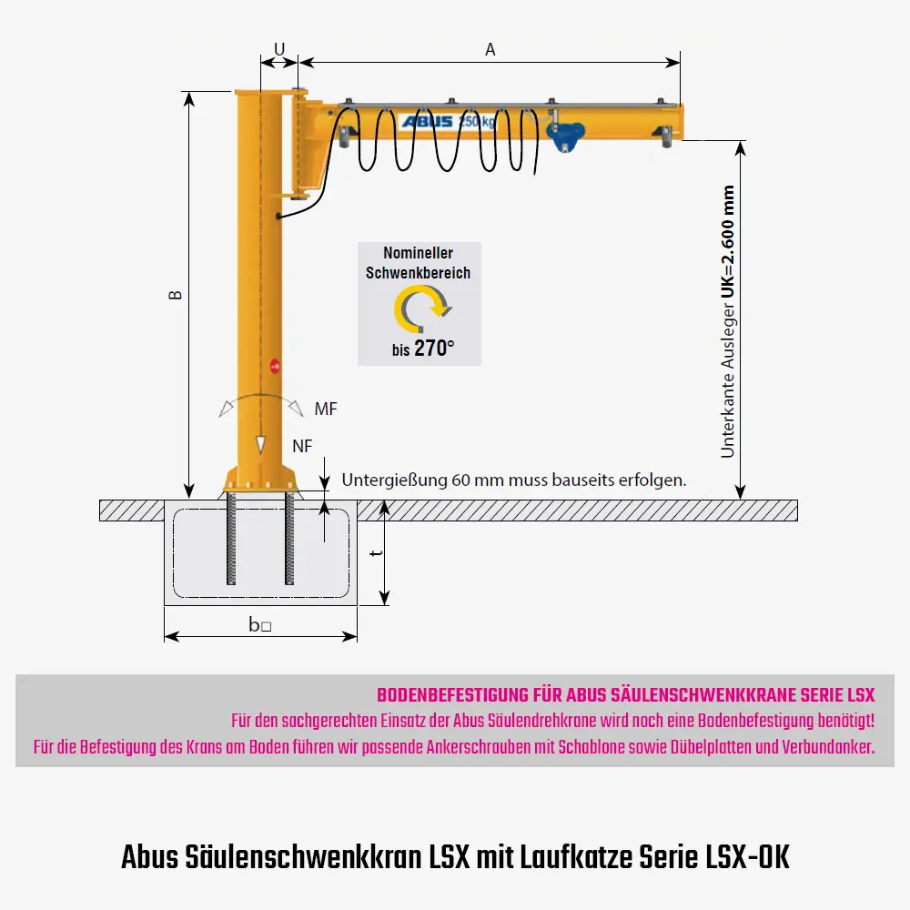 Technisches Bild für tigerhebezeuge-abus-saulenschwenkkran-mit-laufkatze-serie-LSX-OK-zeichnung
