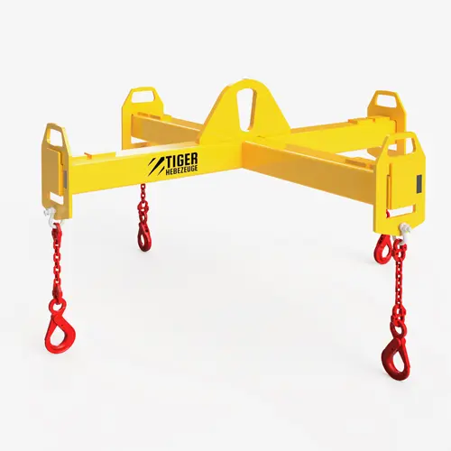 Produktbild von Tiger Sonder-Kreuztraversen mit vier Self-Lock-Lasthaken an Kettenstrang, verstellbar Serie Sonder-KTAV tiger-sonder-kreuztraversen-hebekreuze-mit-4-ketten-und-lasthaken-serie-Sonder-KTAV-HK