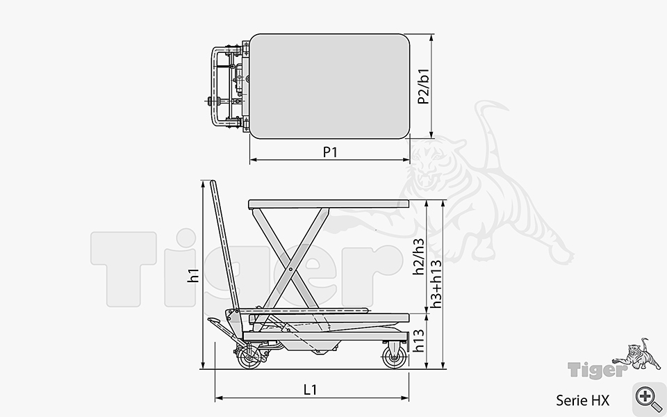 Technisches Bild für scherenhubwagen-manuell-hx-zeichnung