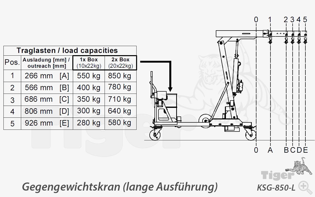 5. Produktbild zu gegengewichtskran-ksg-850-l-zeichnung