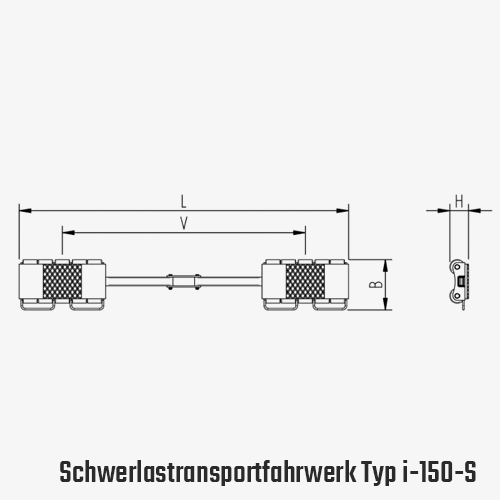 Technisches Bild für tigerhebzeuge-schwerlastfahrwerk-schwerlast-transportfahrwerk-mit-pu-rollen-typ-I-150-S-zeichnung